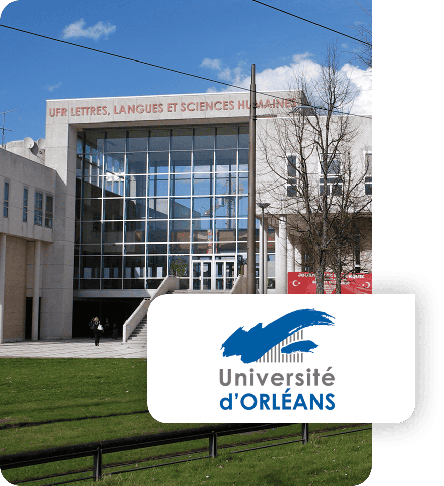 Bâtiment de l'UFR Lettres, Langues et Sciences Humaines à l’Université d’Orléans, façade moderne et accès principal.